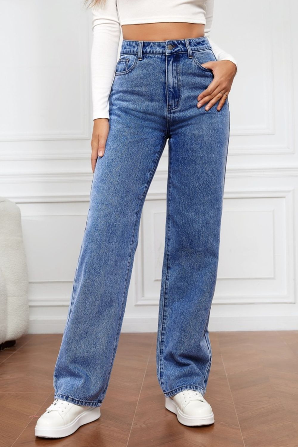 High Waist Straight Jeans